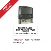 Trodat 4912/P2F Self Inking Stamp 47x18mm